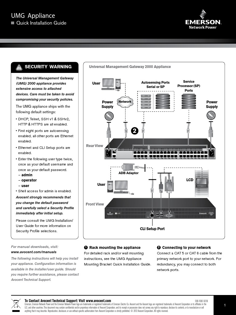 UMG Quick Installation Guide | PDF | Port (Computer Networking) | Ip ...