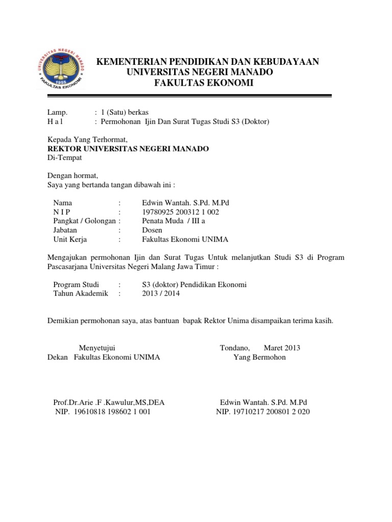 Contoh Surat Ijin PDF