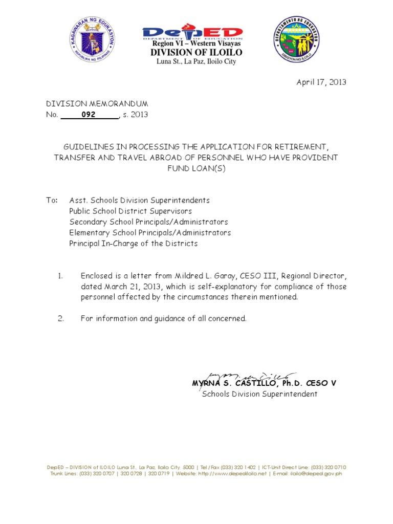 Retirement and Travel Guidelines for DepED | PDF