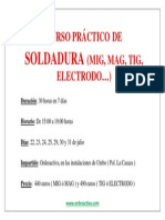 Cartel Resumen Curso Soldadura TIG, TAG, MAG, Electrodo 30 Horas