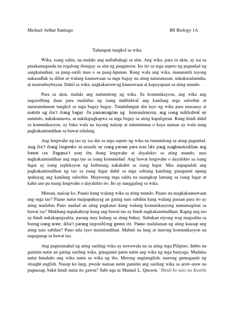 Talumpati Para Sa Pandemya