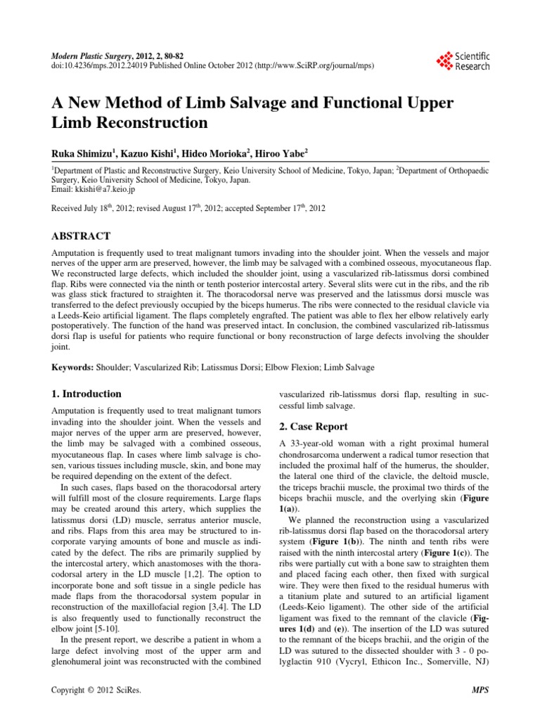 A New Method of Limb Salvage | PDF