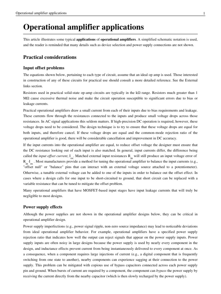 Operational Amplifier Applications