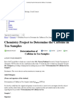 Chemistry Project To Determine The Caffeine in Tea Samples