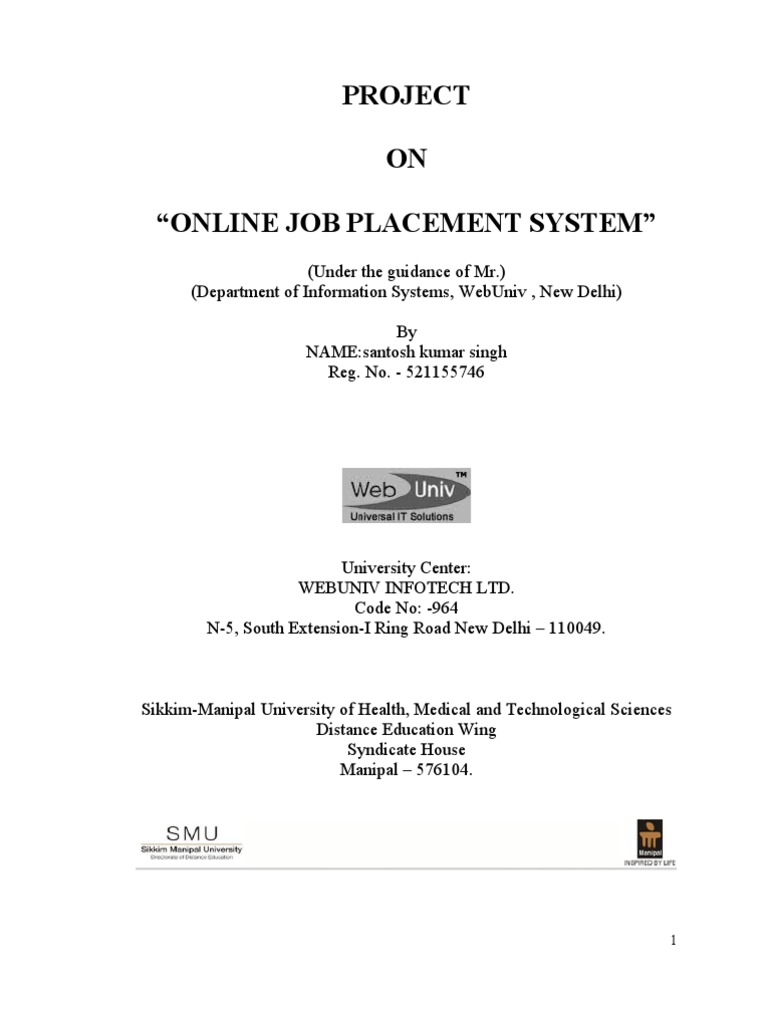 Online Job Placement System Overview | PDF | Databases | Relational ...