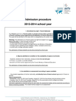 Admission Procedure 2013-2014