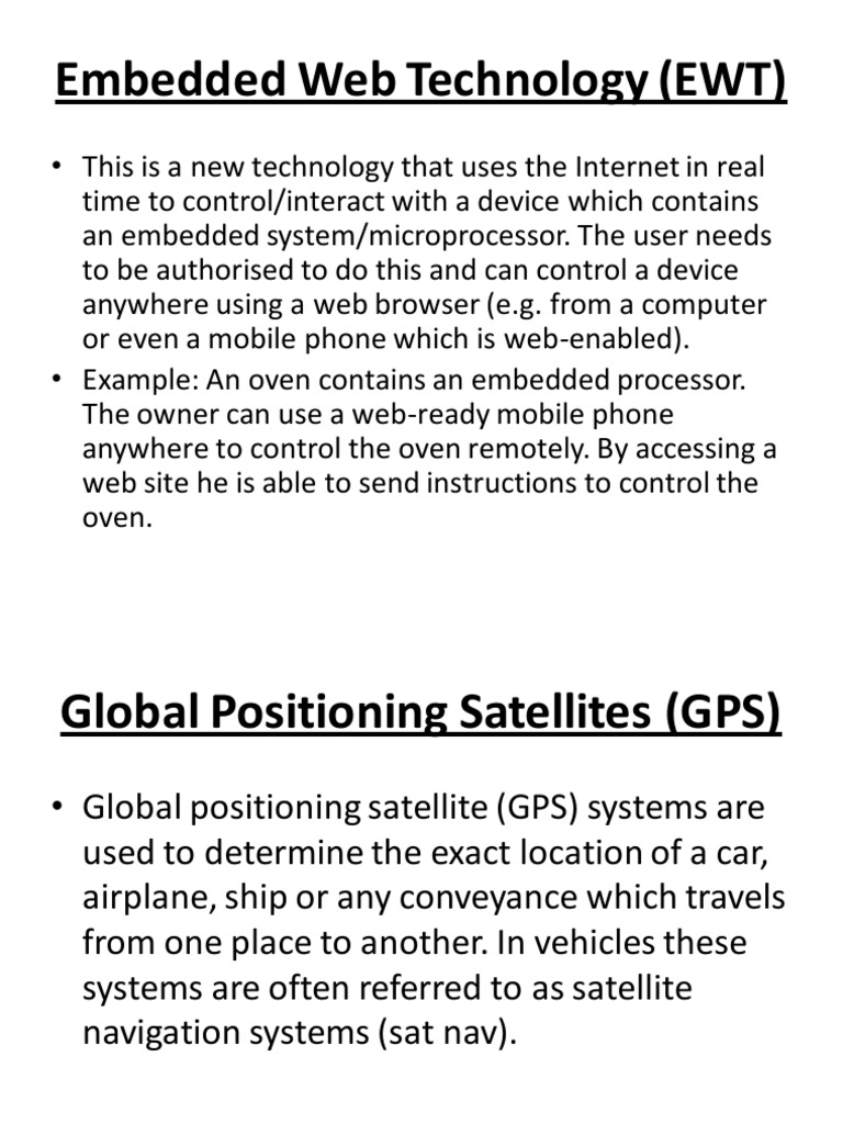 Embedded Web Tech & GPS Systems Explained | PDF | Business | Computers