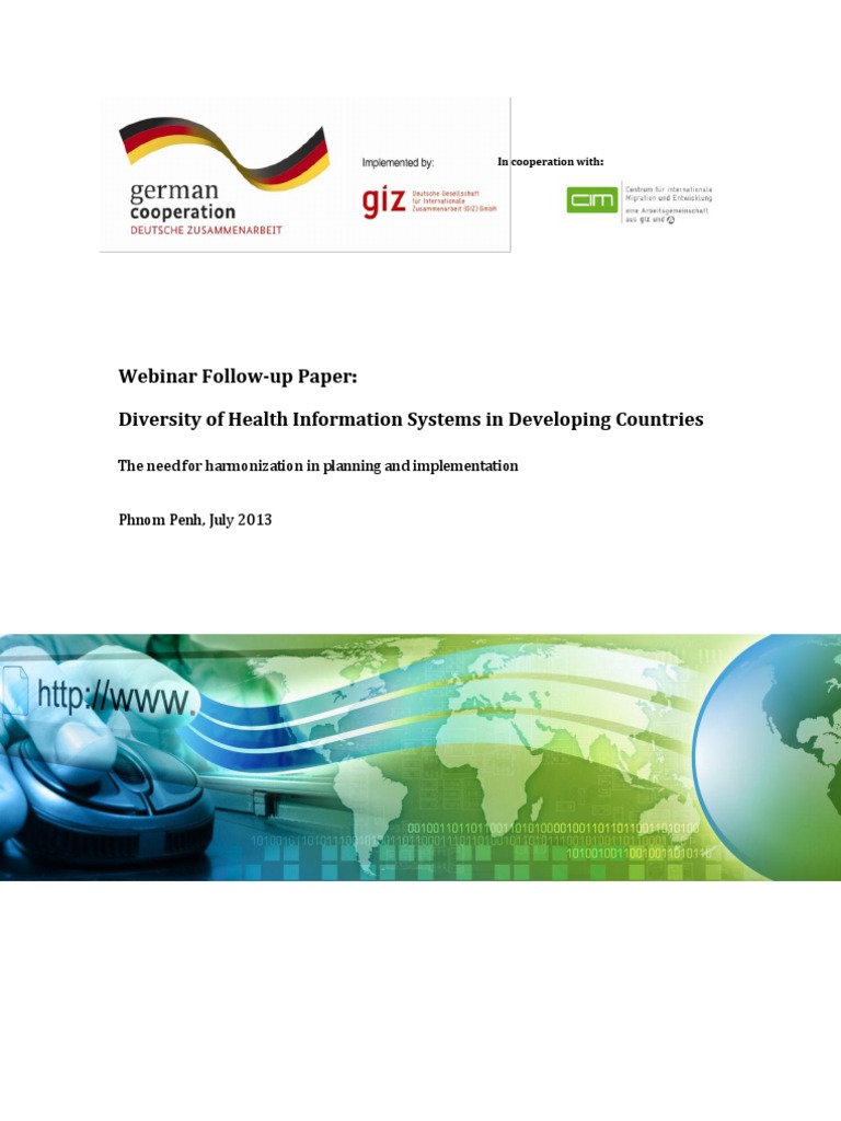 Webinar Follow-Up Paper: Diversity of Health Information Systems in ...