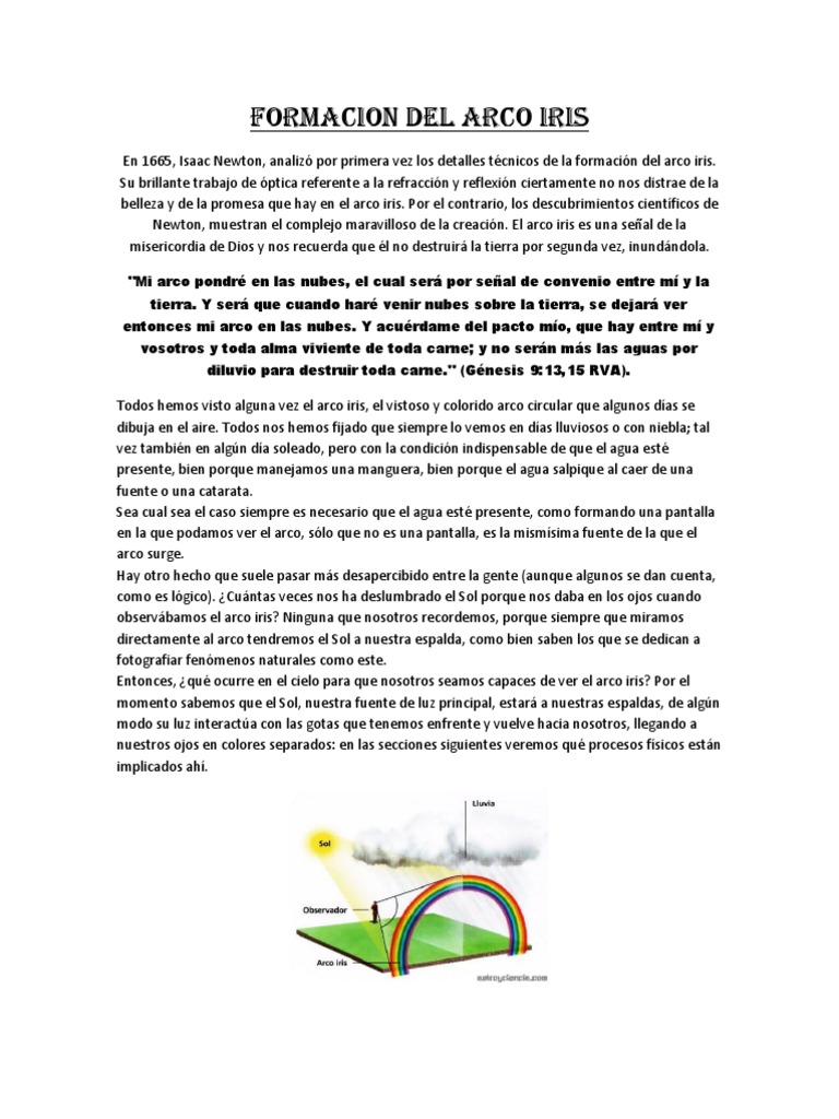 Formación del Arco Iris y sus Colores | PDF | Arco iris | Ligero