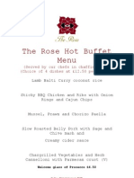 Hot Buffet Menu 2013