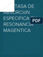 Tasa de Absorción Específica SAR: Resonancia Magnética