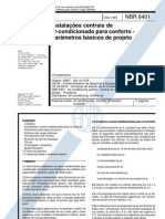 NBR 6401 - Instalações Centrais de Ar Condicionado para Conforto � Parâmetros básicos de Projeto