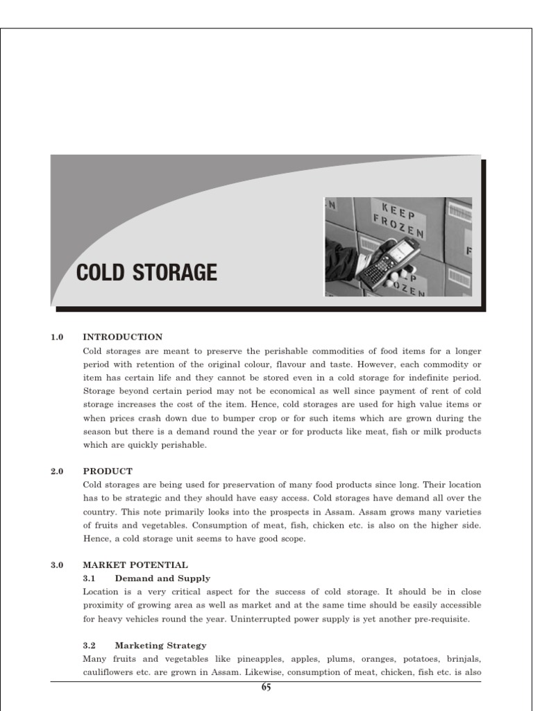 Cold Storage Project Cost Analysis India | PDF