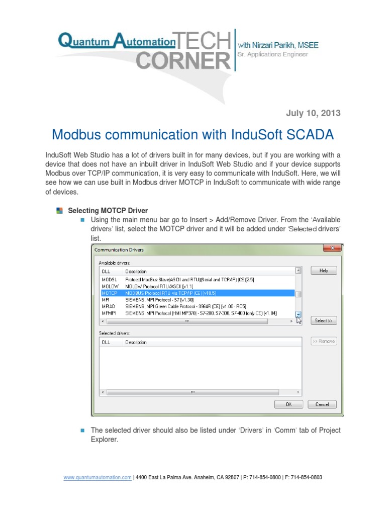 Modbus Communication Setup in InduSoft | PDF | Binary Coded Decimal ...