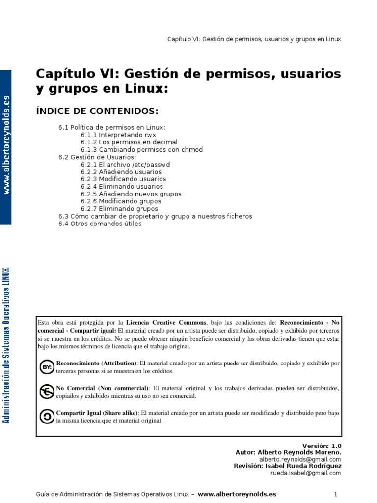 Gestion de Permisos Usuarios Grupos en Linux | PDF | Hogar, jardinería ...