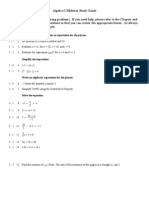 Algebra I Midterm Study Guide