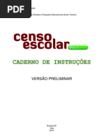 Caderno de Instruções - Censo Escolar