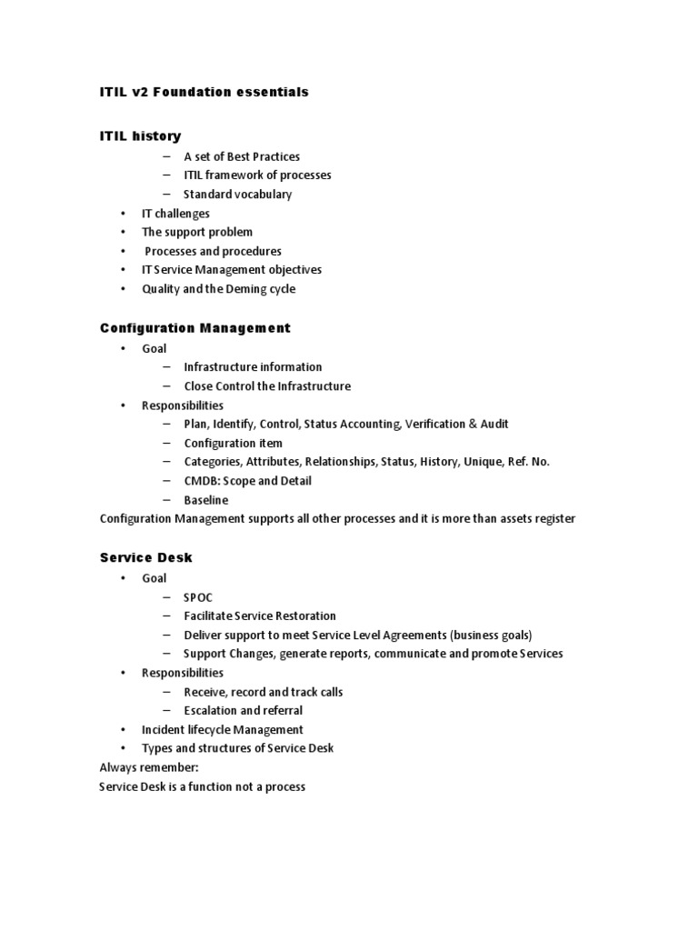 ITIL v2 Foundation Essentials Overview | PDF | Itil | It Service Management