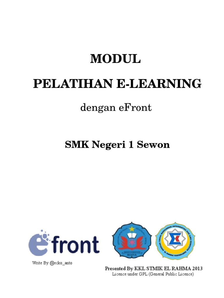 Modul Pelatihan E-Learning eFront | PDF | Bisnis | Komputer