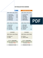 Horarios de Pasillo Fin de Semana