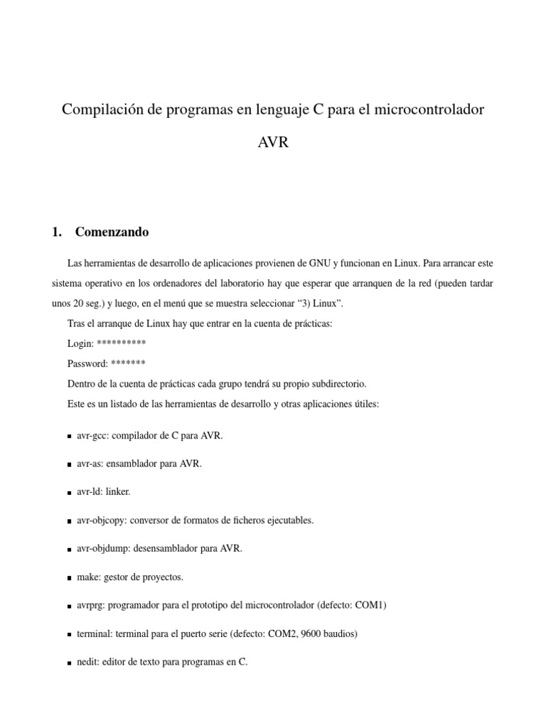 Avr GCC | PDF | Poco | Compilador