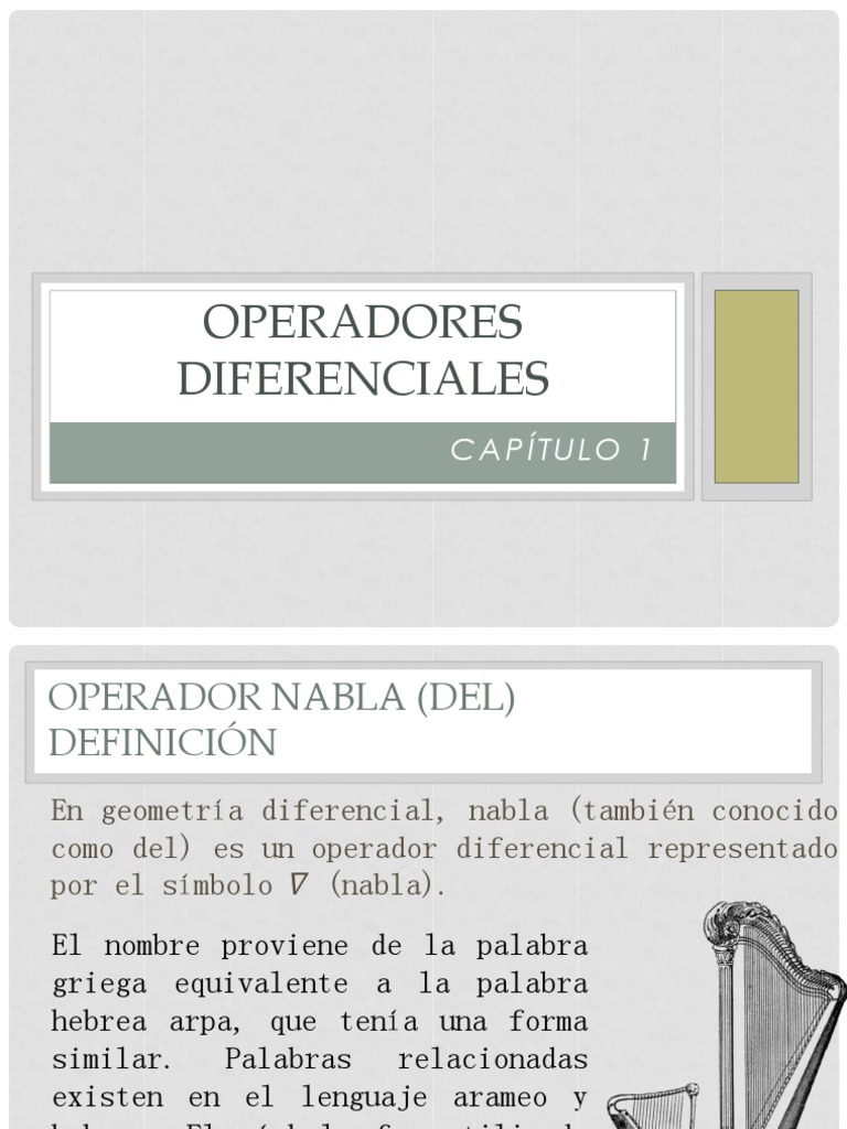 Operador Nabla y Gradiente en Cálculo Vectorial | PDF | Degradado ...