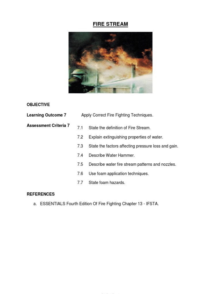 Fire Stream Techniques and Properties | PDF