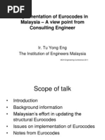 (1) Implementation of Eurocodes in Malaysia - A View Point From Consulting Engineer (Iem)