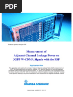 Measurement of Adjacent Channel Leakage Power On 3GPP W-CDMA Signals With The FSP