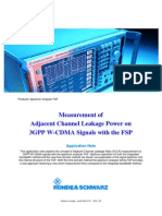 Measurement of Adjacent Channel Leakage Power On 3GPP W-CDMA Signals With The FSP