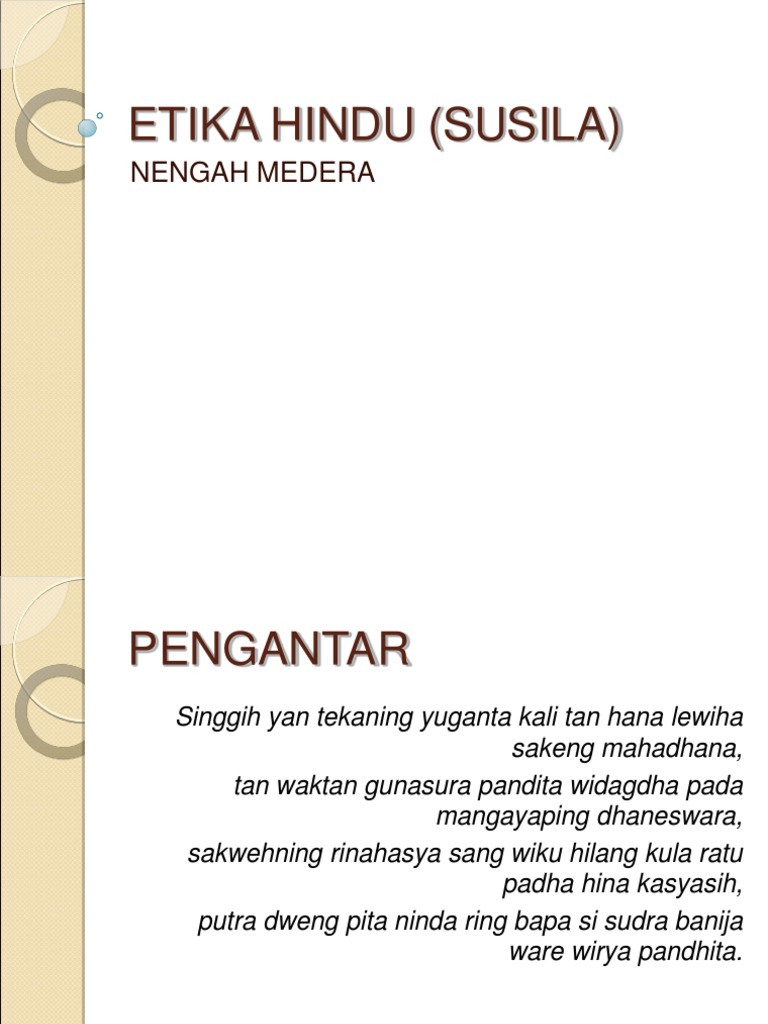 Etika Hindu: Panduan Susila dan Dharma | PDF | Agama & Spiritualitas