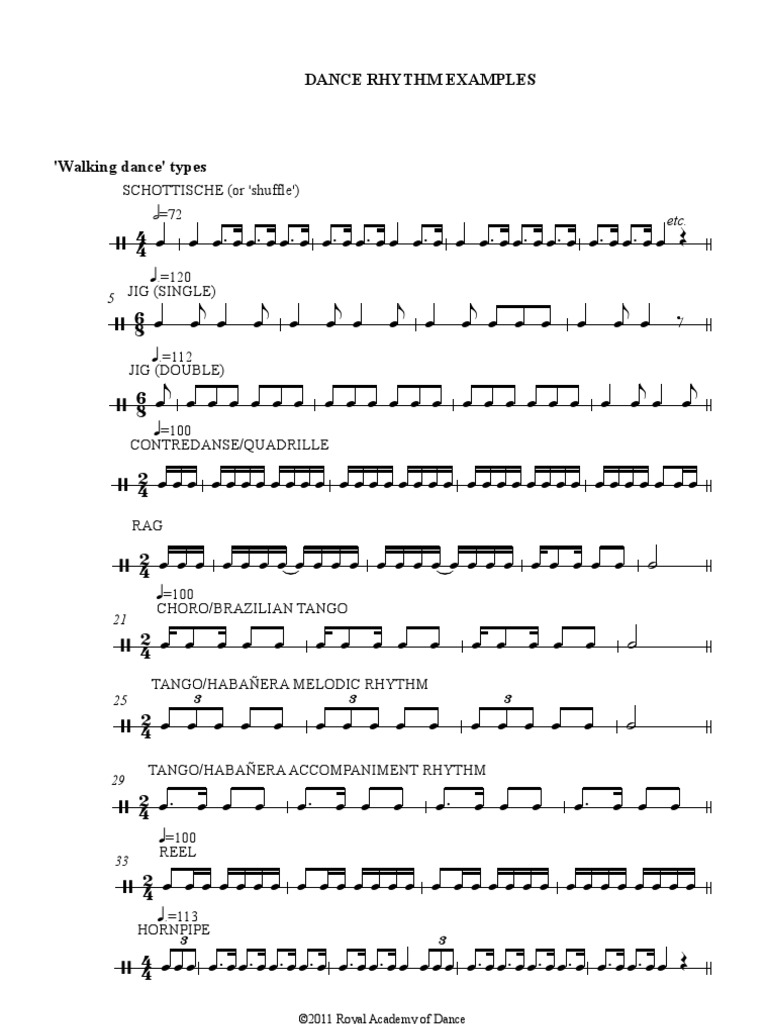 Dance Rythm Examples | PDF