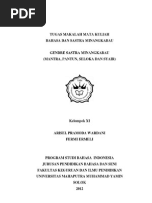 Bab 2 Makalah Sastra Minangkabau