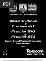 Texecom INS159-9 (Premier 412, 816 & 832 Installation Manual)