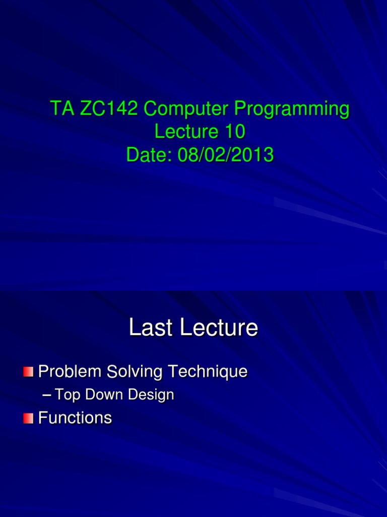 TA ZC142 Computer Programming Date: 08/02/2013 | PDF | String (Computer ...