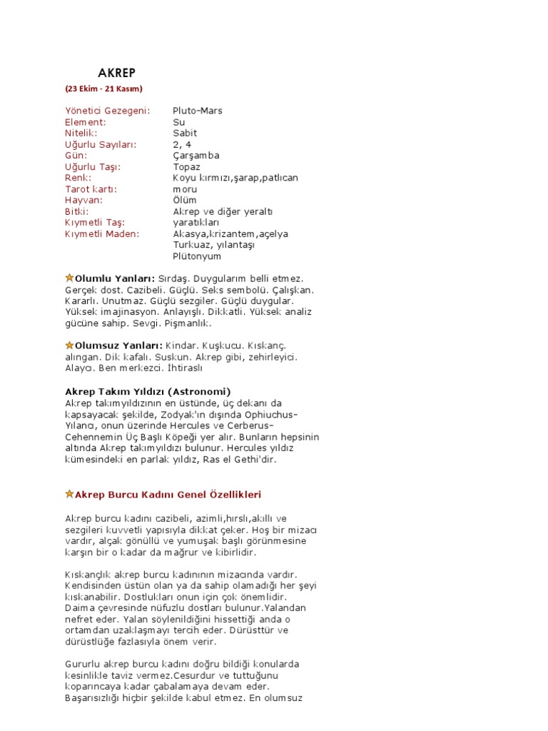 Akrep Burcu | PDF