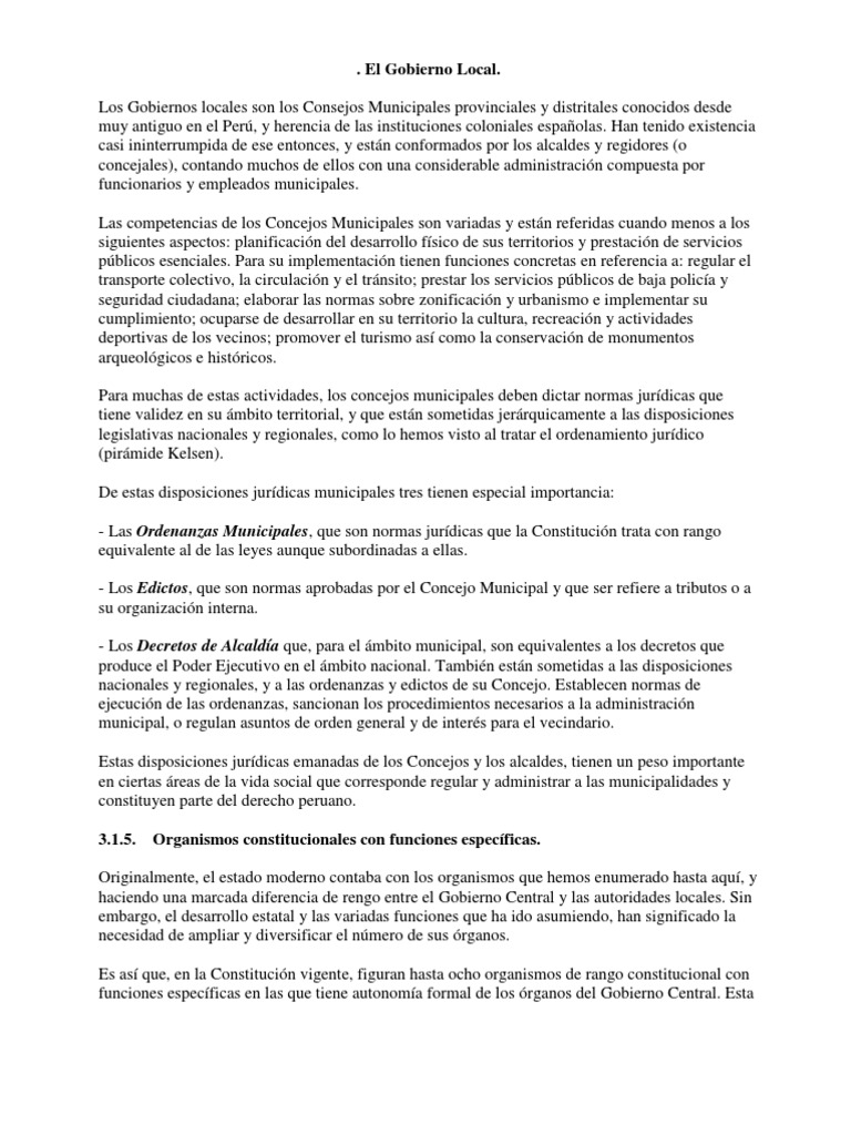 Importancia de los Gobiernos Locales | PDF | Gobierno local | Alcalde