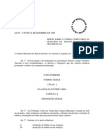 Lei Municipal 3.959 de 29 de Dezembro de 1989 - CÓDIGO TRIBUTÁRIO DE MACEIÓ
