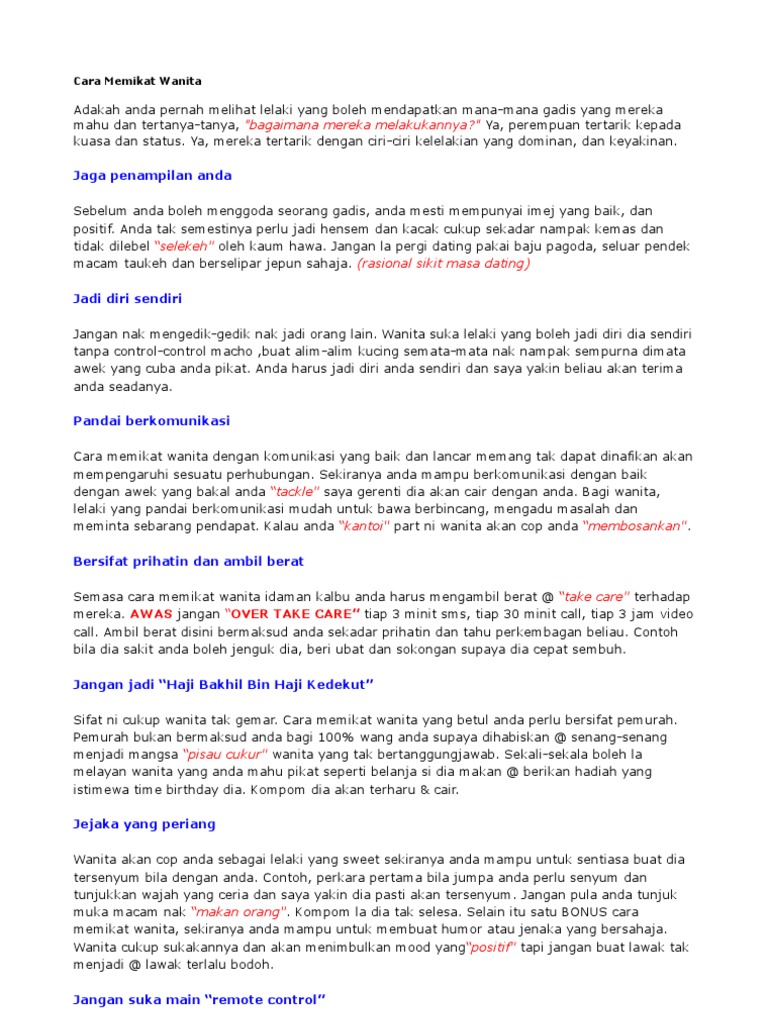 Cara Memikat Wanita Pdf