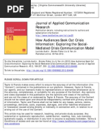 How Audiences Seek Out CrisisInformation: Exploring the Social-Mediated Crisis Communication ModelLucinda Austin , Brooke Fisher Liu & Yan JinPublished online: 09 Feb 2012.To cite this article: Lucinda Austin , Brooke Fisher Liu & Yan Jin (2012) How Audiences Seek OutCrisis Information: Exploring the Social-Mediated Crisis Communication Model, Journal