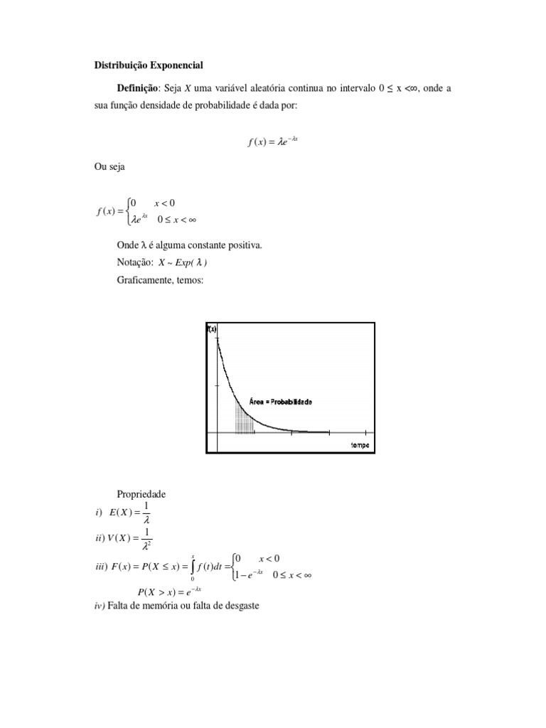Distribuição Exponencial | PDF | Distribuição de probabilidade | Função ...