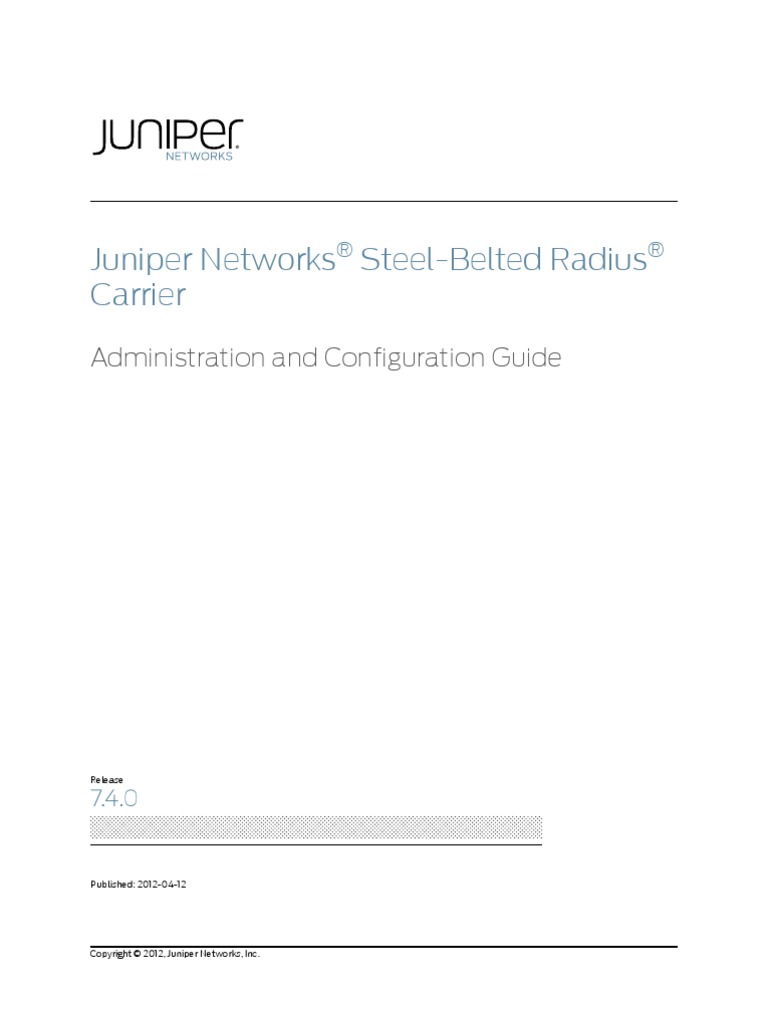 Juniper Steel Belted RADIUS PDF Ip Address Radius