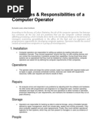 Computer Operator Duties and Responsibilities