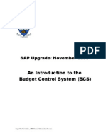 An Introduction To The Budget Control System (BCS) : SAP Upgrade: November 2006