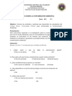 Encuesta sobre contaminación ambiental en estudiantes