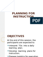 Planning For Instruction
