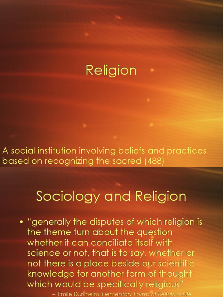 Religion and Sociology | PDF | Émile Durkheim | Sociology