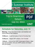 UNT-I Summer Institute Presentation (Trip to Dallas Details)