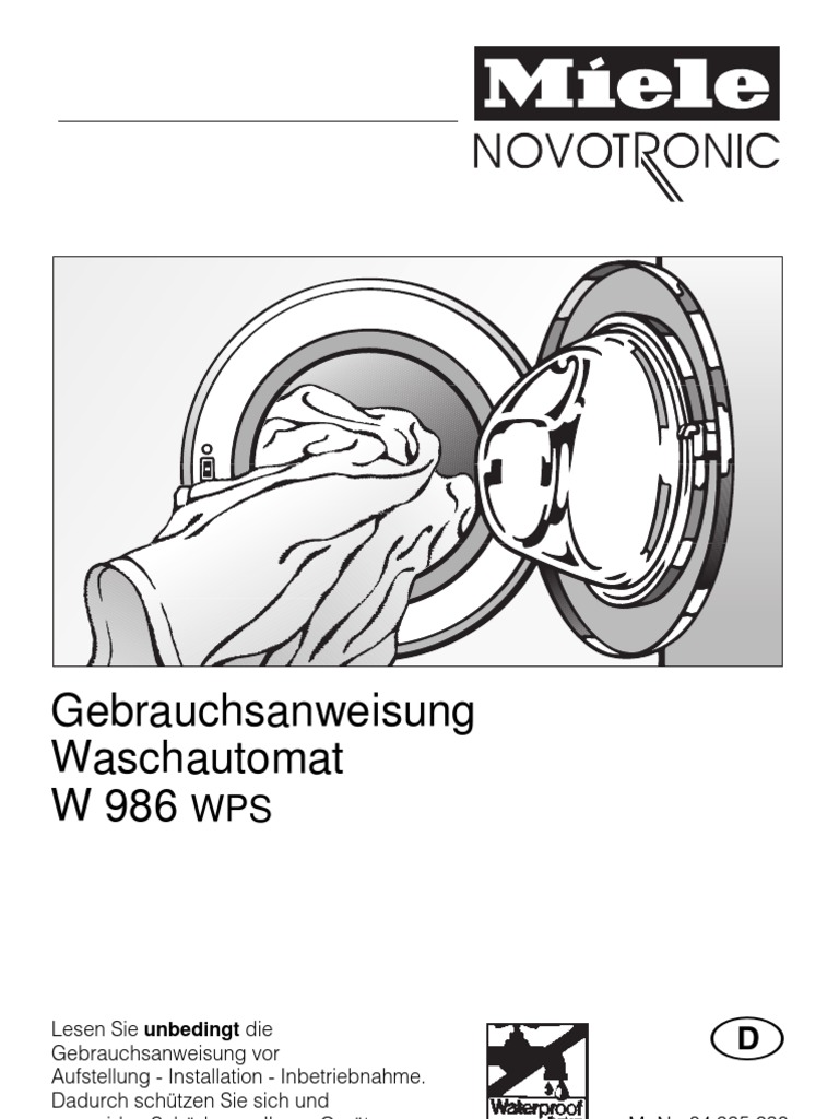 Manual W986 WPS Miele