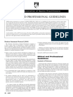 Ethical and Professional Guidelines: Position Statement Protocol (2010)